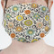 Swirls & Floral Mask - Pleated (new) Front View on Girl