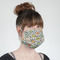 Swirls & Floral Mask - Quarter View on Girl