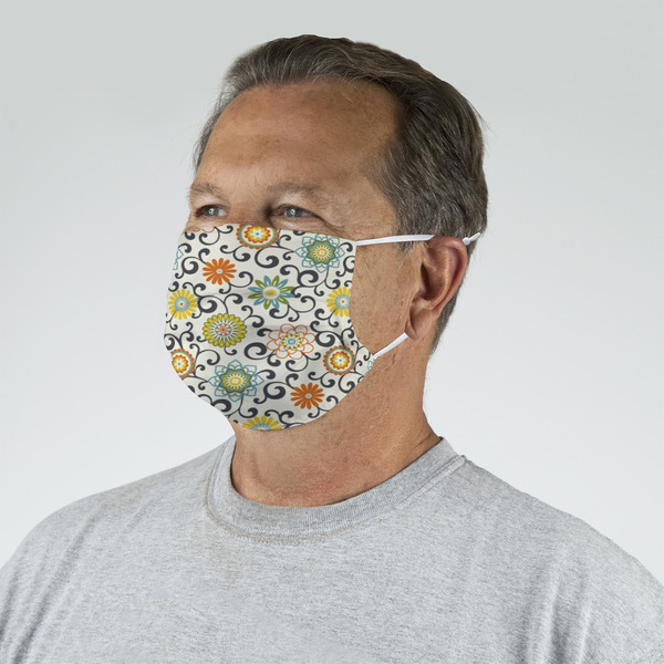 Swirls & Floral Mask - Quarter View on Guy
