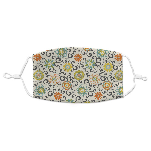 Custom Swirls & Floral Adult Cloth Face Mask - Standard