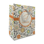 Swirls & Floral Medium Gift Bag (Personalized)