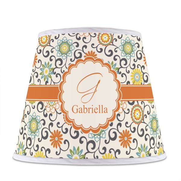 Swirls & Floral Poly Film Empire Lampshade - Front View