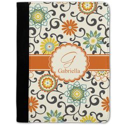 Swirls & Floral Notebook Padfolio - Medium w/ Name and Initial