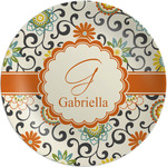 Swirls & Floral Melamine Plate (Personalized)