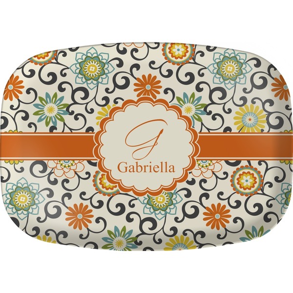 Custom Swirls & Floral Melamine Platter (Personalized)