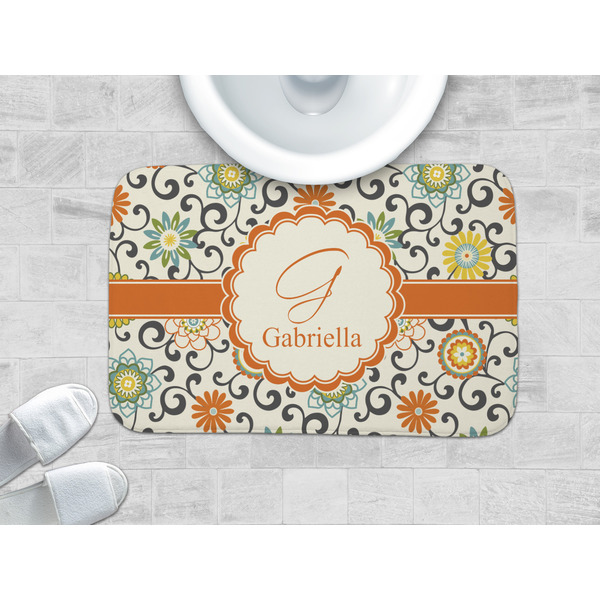 Swirls & Floral Memory Foam Bath Mat - LIFESTYLE 34x21