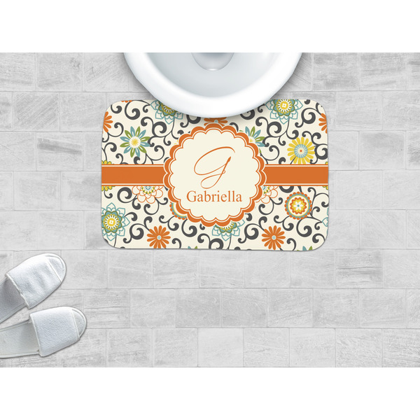 Swirls & Floral Memory Foam Bath Mat - LIFESTYLE