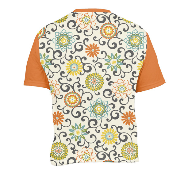 Swirls & Floral Men's Crew Neck T Shirt Medium - Back