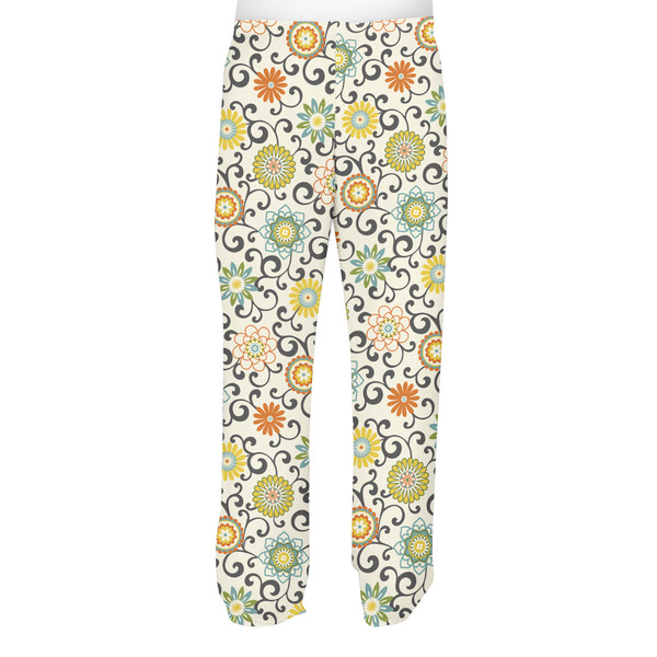 Swirls & Floral Men's Pjs Back - on model