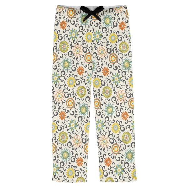 Custom Swirls & Floral Mens Pajama Pants - M