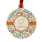 Swirls & Floral Metal Ball Ornament - Front