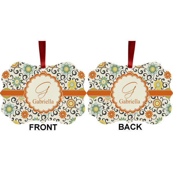 Swirls & Floral Metal Benilux Ornament - Front and Back (APPROVAL)