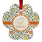 Swirls & Floral Metal Paw Ornament - Front