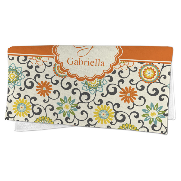 Swirls & Floral Microfiber Dish Rag - FOLDED (half)