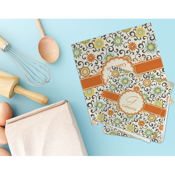 Swirls & Floral Microfiber Dish Rag - LIFESTYLE