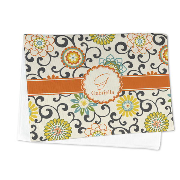 Swirls & Floral Microfiber Dish Towel - FOLDED HALF