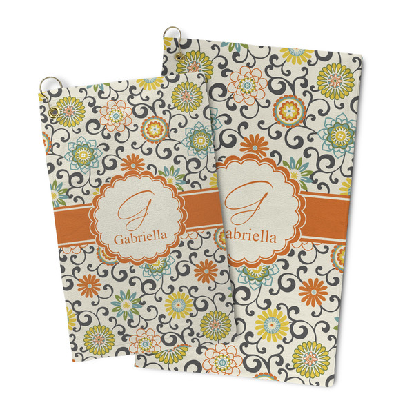 Swirls & Floral Microfiber Golf Towel - PARENT/MAIN