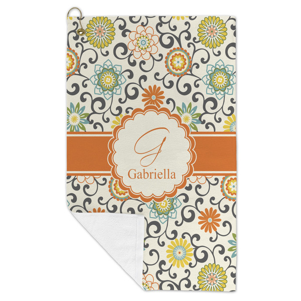 Swirls & Floral Microfiber Golf Towels - FOLD