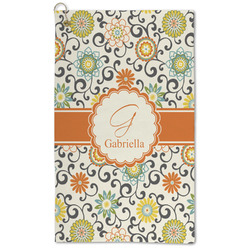 Swirls & Floral Microfiber Golf Towel (Personalized)