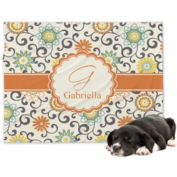 Swirls & Floral Dog Blanket - Large (Personalized)