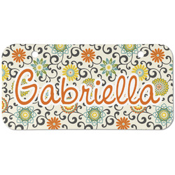 Swirls & Floral Mini/Bicycle License Plate (2 Holes) (Personalized)