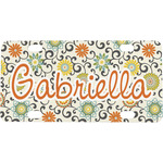 Swirls & Floral Mini/Bicycle License Plate (Personalized)