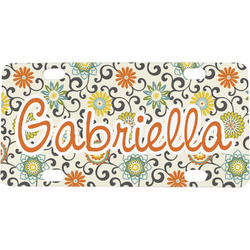 Swirls & Floral Mini/Bicycle License Plate (Personalized)
