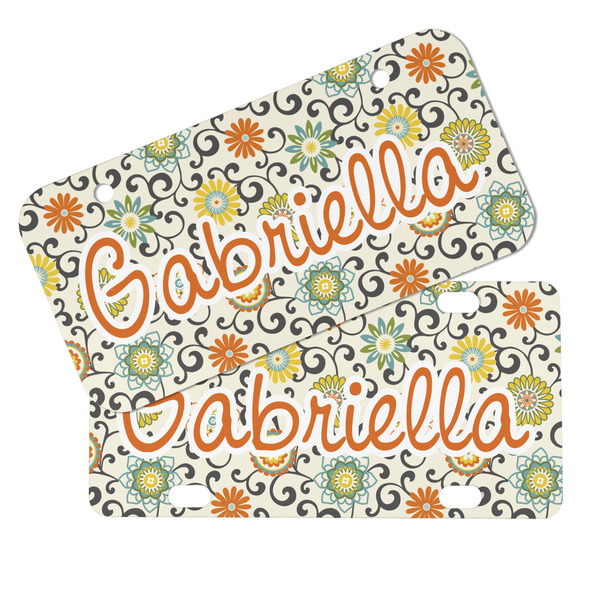 Swirls & Floral Mini License Plates - MAIN (4 and 2 Holes)