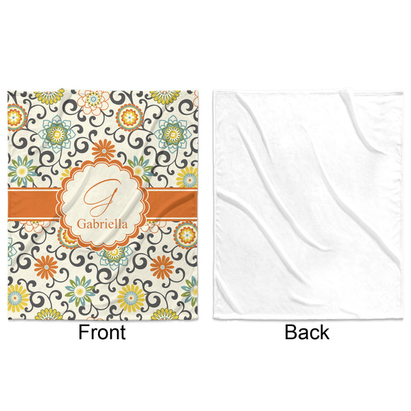 Swirls & Floral Minky Blanket - 50"x60" - Single Sided - Front & Back