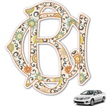 Swirls & Floral Monogram Car Decal (Personalized)