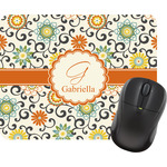 Swirls & Floral Rectangular Mouse Pad (Personalized)
