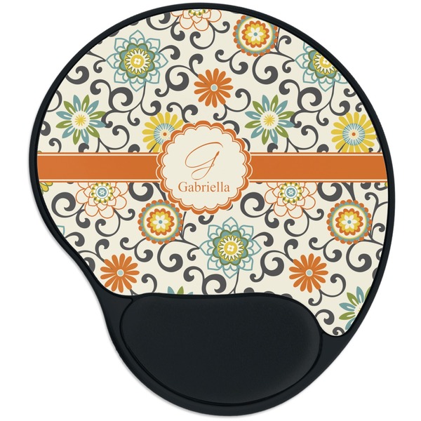 Custom Swirls & Floral Mouse Pad with Wrist Support