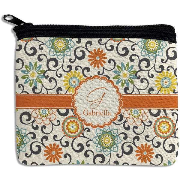Custom Swirls & Floral Rectangular Coin Purse (Personalized)