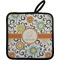 Swirls & Floral Pot Holder w/ Name and Initial