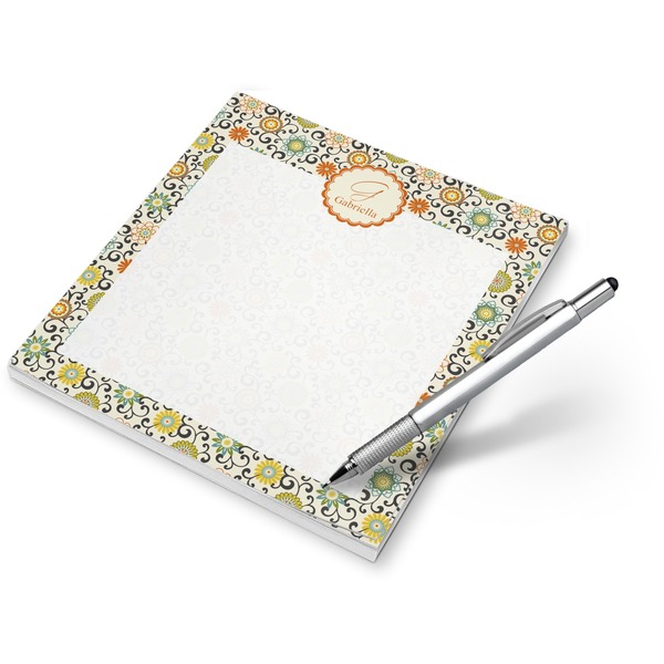 Custom Swirls & Floral Notepad (Personalized)