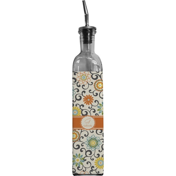 Custom Swirls & Floral Oil Dispenser Bottle (Personalized)