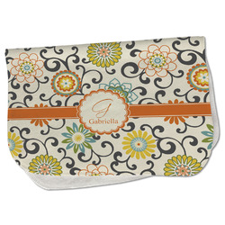 Swirls & Floral Burp Cloth - Fleece w/ Name and Initial