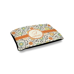 Swirls & Floral Outdoor Dog Bed - Small (Personalized)