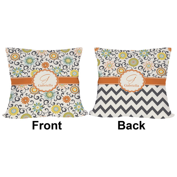 Swirls & Floral Outdoor Pillow - 16x16