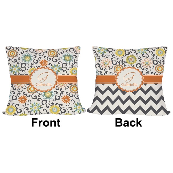 Swirls & Floral Outdoor Pillow - 18x18
