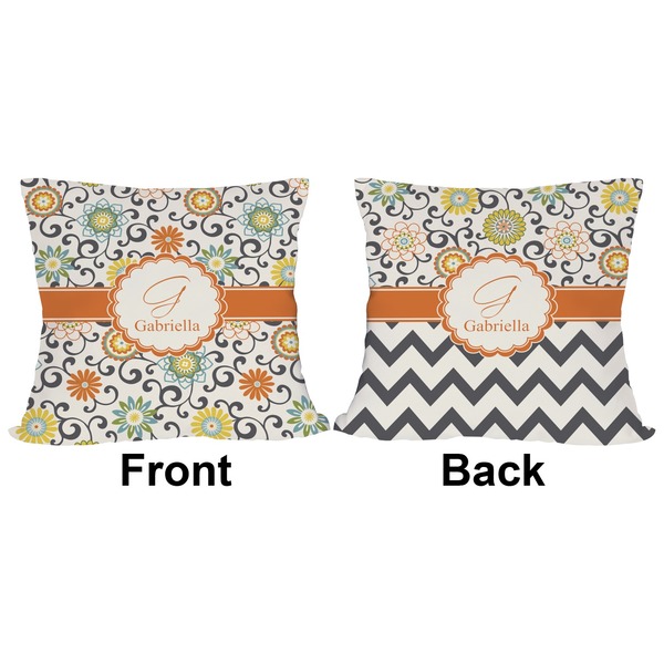 Swirls & Floral Outdoor Pillow - 20x20