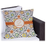 Swirls & Floral Outdoor Pillow - 20" (Personalized)