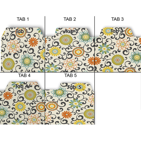 Swirls & Floral Page Dividers - Set of 5 - Approval