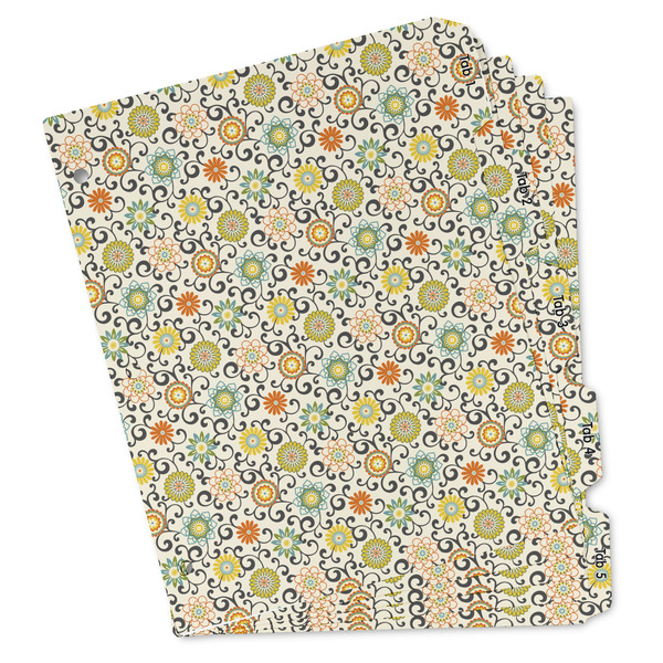 Custom Swirls & Floral Binder Tab Divider - Set of 5 (Personalized)