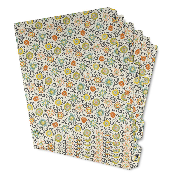 Custom Swirls & Floral Binder Tab Divider - Set of 6 (Personalized)