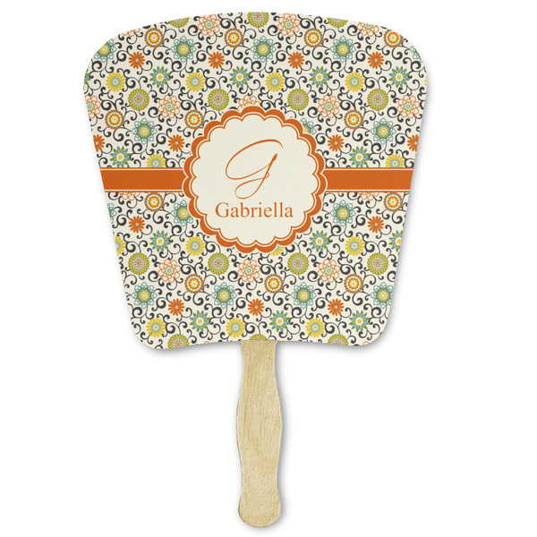 Custom Swirls & Floral Paper Fan (Personalized)