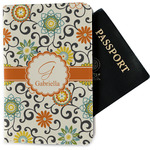 Swirls & Floral Passport Holder - Fabric w/ Name and Initial