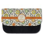 Swirls & Floral Canvas Pencil Case w/ Name and Initial