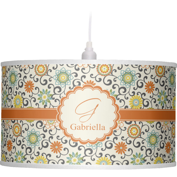 Swirls & Floral Pendant Lamp Shade