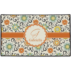 Swirls & Floral Door Mat - 60"x36" (Personalized)